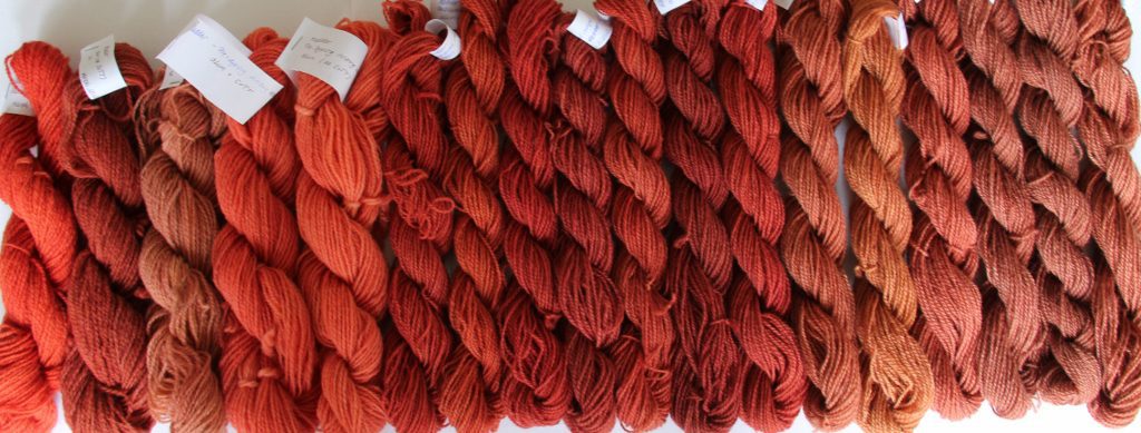 Fig. 20. Madder, in Many Ways. photo by Heidi, 18 Apr. 2012. SEA GREEN AND SAPPHIREA Blog about Textiles and Colour, https://seagreenandsapphire.wordpress.com/2012/04/18/madder-in-many-ways/. Accessed 5 Dec. 2023.