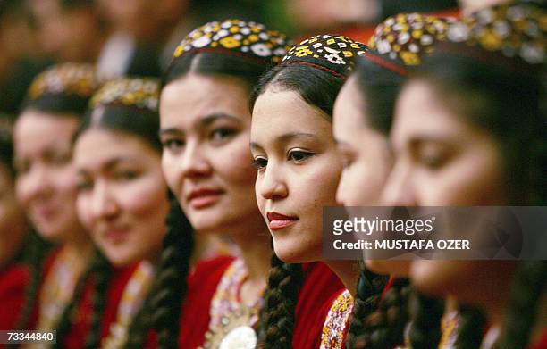 Fig. 18. Turkmen girls attend President Gurbangul. by OZER, MUSTAFA. 2007. Getty Images, Ashgabat, https://www.gettyimages.ca/detail/news-photo/turkmen-girls-attend-president-gurbanguly-berdymukhammedovs-news-photo/73344840?language=fr. Accessed 10 Dec. 2023.